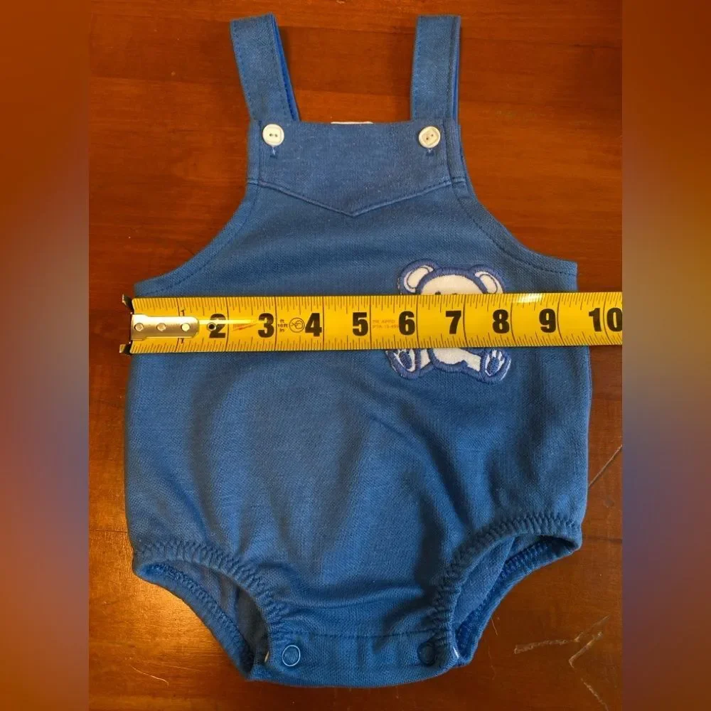 Vintage Carters Retro Teddy Bear Baby Bubble Romper 1 Piece Made in USA